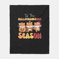 Christmas Halloween Tis The Hallothanksmas Season Fleece Blanket