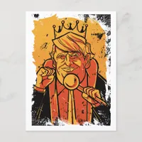 King Trump Cartoon Funny Postcard