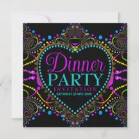 Bohemian Hippie Lights Dinner Party Invitations