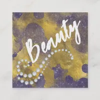 *~* Script BEAUTY Purple Gold Foil  Business Card