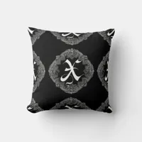 Elegant Goth Initial X Throw Pillow