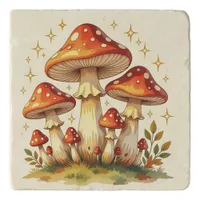 Cottage Core Vintage Mushrooms Art Trivet