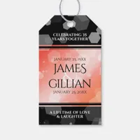 Elegant 35th Coral Wedding Anniversary Gift Tags