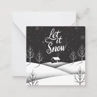 Let it Snow Black and White Mini Christmas Card