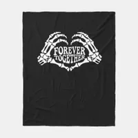 Together Skeleton Hands Form Heart Classic Style Fleece Blanket