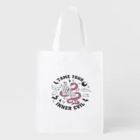 Skeleton Hand Making Heart  Grocery Bag