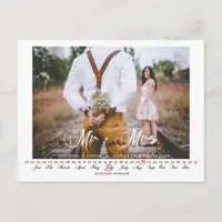 Mr and Mrs Save the Date Infinity Calendar Postca Postcard