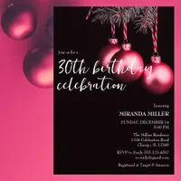 Minimalist Modern Black & White Christmas Birthday Invitation