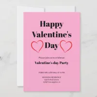 Cute heart happy valentines day invitation