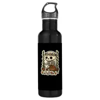 Cottagecore Skeleton With Flower Crown Stainless Steel Water Bottle