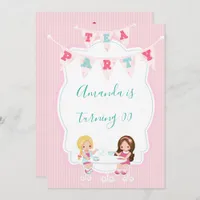 Girl's Birthday Tea Party Shabby-Chic Personalized Invitation