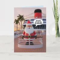 Father Christmas on a Cruise greetings Sea chrimbo Thank You Card