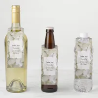 White Hydrangea Flowers Wedding Bottle Hanger Tag