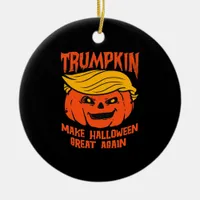 Trumpkin Halloween Pumpkin Election Ceramic Ornament