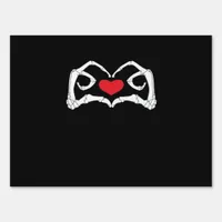 Skeleton Heart And Hands Funny  Sign