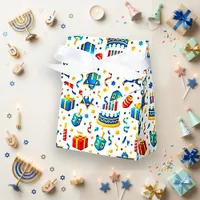 Festive Blue White Hanukkah Birthday Favor Boxes