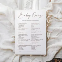 Minimalist Boho Baby Quiz Baby Shower Game