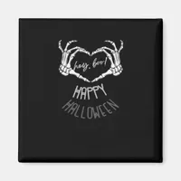 Hey, Boo! Happy Halloween Skeleton Hand Heart Clas Magnet