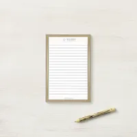 Trendy Gold Texture Logo Lined Post-it Notes