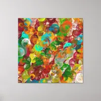 A Colorful Abstract Brick and Bubbles Modern Canvas Print