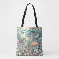 Pretty Cottage Core Whimsical Village Personalized Tote Bag