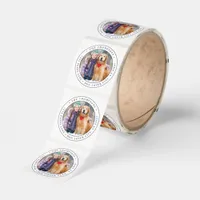 Modern Custom Photo Round Return Address Label