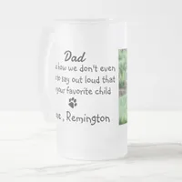 Dog Dad Custom Funny Photo Frosted Glass Beer Mug