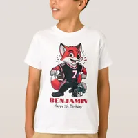 American Football Fox | Boys 7th Birthday White T-Shirt