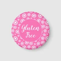 Pretty Pink and White Floral Gluten Free Celiac Magnet