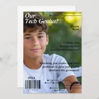 Our Tech Genius Magazine Cover Holiday Card