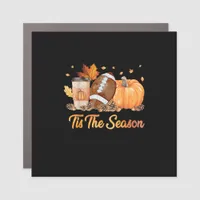 Tis The Season Football Fall Season Football Pumpk Car Magnet