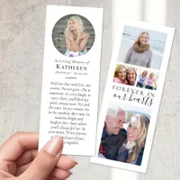 Minimalist Memorial Multi Photo Collage Funeral Bookmarks