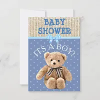 Its a Boy Teddy Bear Baby Shower Invitations