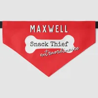 Snack Thief Extraordinaire Red Dog Funny Humor Pet Bandana Collar