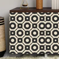 Trendy Mosaic Black & Beige Geometric Pattern Tissue Paper