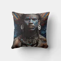 Vibrant Tribal Fusion Art Throw Pillow