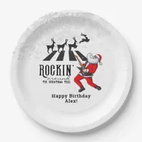 Rock N Roll Santa Rockin' Birthday Christmas Party Paper Plates