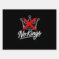No Kings Simple Crown With Cross Artistic Design Sign