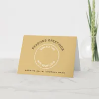 Company Logo Seasons Greetings Corporate Gold Holiday Card