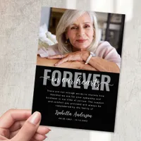 Simple Script Photo Funeral Thank You Card
