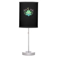 Cottagecore Goblincore Moon Flowers Forest Frog Mu Table Lamp