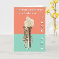 Funny Brass Teacher Ice Cream Cornet Thank You Card