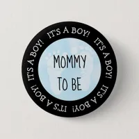 Mom to be Blue Baby Shower Button