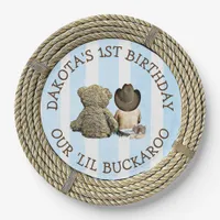 Personalized 1st Birthday Cowboy Themed Paper Plates