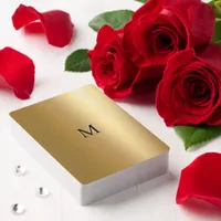 Stylish Faux Gold Elegant Minimalist Monogrammed Canasta Cards