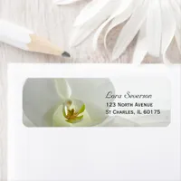 Orchid White and Bridal Veil Wedding Address Label