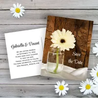 Mason Jar and Daisy Country Wedding Save the Date Announcement Postcard