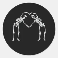 Two Skeleton Hearts Hands Classic Classic Round Sticker