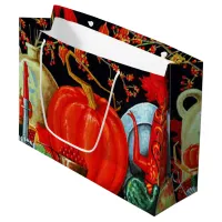 Autumn Festive Antique Painting Pumpkin Decoration Large Gift Bag