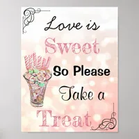 Wedding Sign for Candy Buffet, Coral Candies